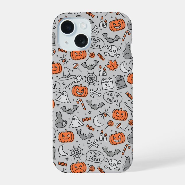 Padrões de Doodle de Halloween para Crianças Bonit (Verso)