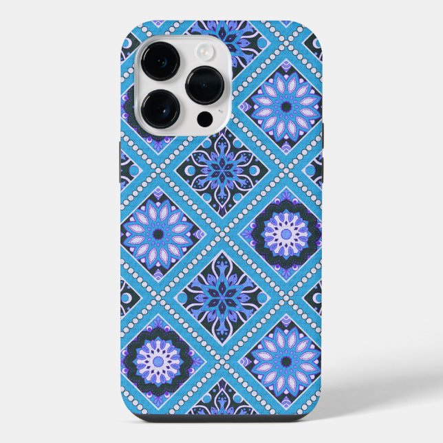 PADRÕES DE MANDALA DE TONS DE AZUL E ROXO (Verso)