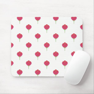 Padrões de mousepad flor de tulipa rosa exuberante