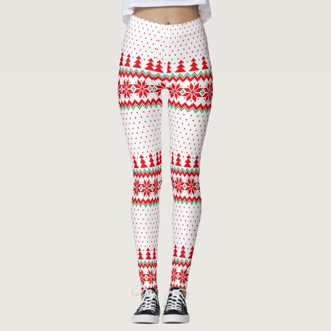 Padrões de Natal Leggings Xmas, Conjuntos de Natal (Frente)