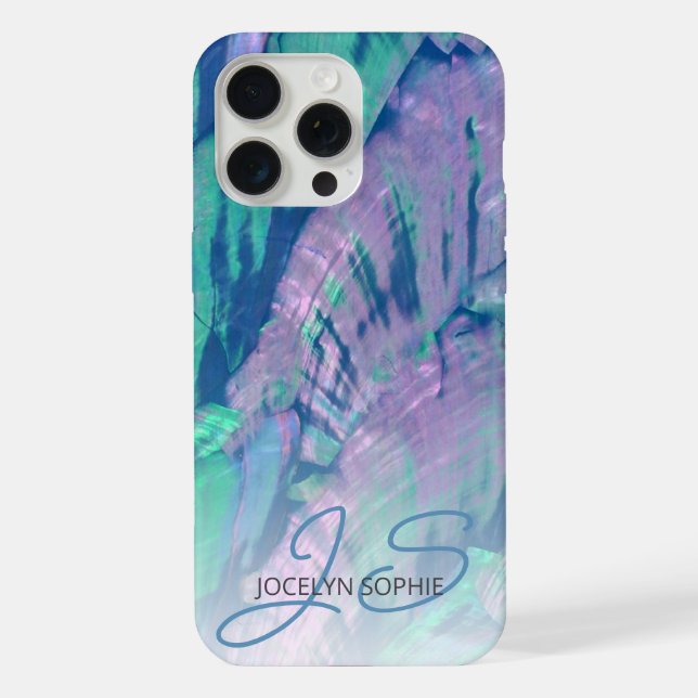 Padrões de Shell Azul Abalone Azul-Turquesa Rosa (Verso)