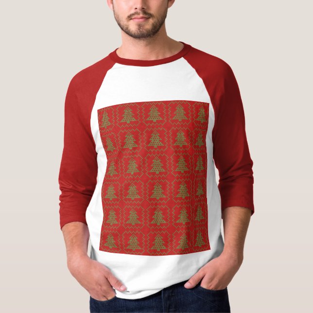 Padrões de suéter feio da árvore de Natal Cozy (Frente)