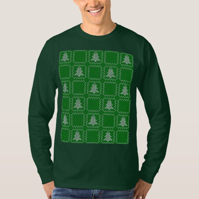 Padrões de suéter feio da árvore de Natal Cozy (Frente)