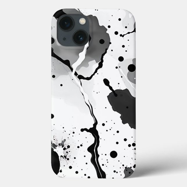 Padrões de Tinta de Fluido Preto e Branco com Spla (Verso)