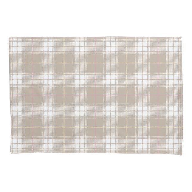 Padrões de Xadrez de Tartan Rosa Branco bege Russo (Frente)