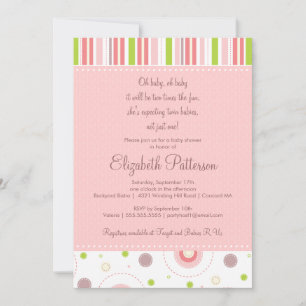 Padrões do Convite para Chá de fraldas de Garota G