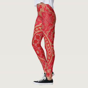 Padrões do Ouro Vermelho ORIENTAL - Leggings