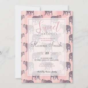 Padrões modernos para animais-leopardo cor-de-rosa