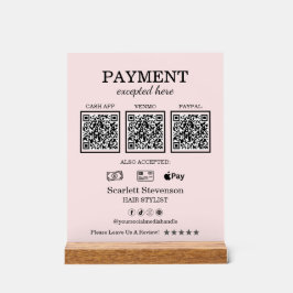 Pagamento de Código QR de Blush Cor-de-Rosa Elegan