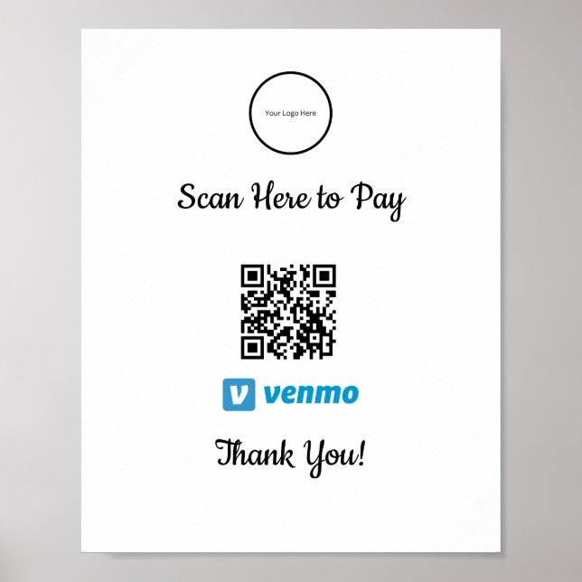 Pagamento Móvel Venmo | Analisar Para Pagar Poster (Frente)