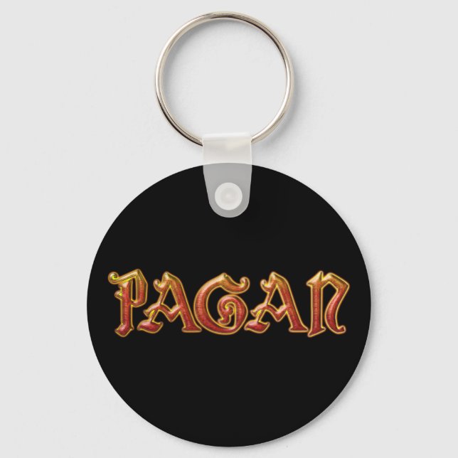 Pagan Red Flame Witch Wiccan Key Fob Chaveiro (Frente)