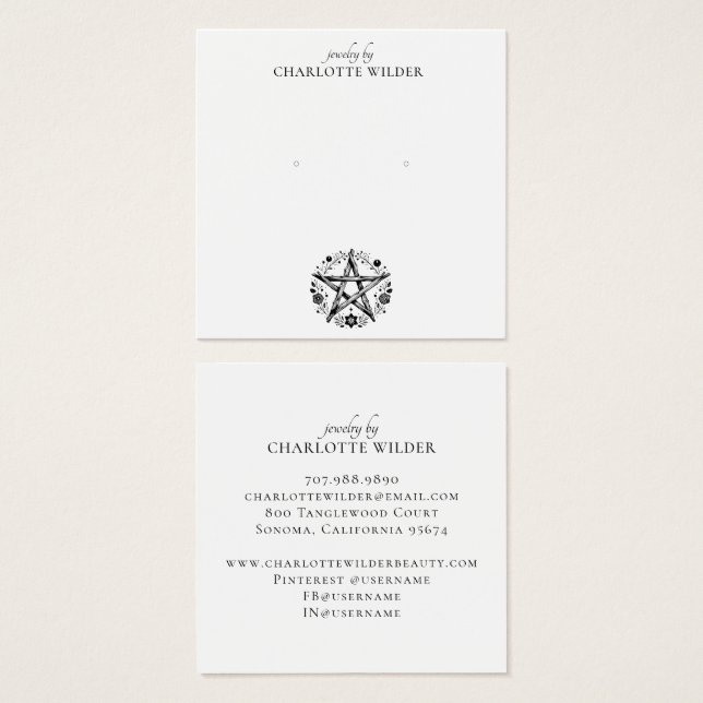 Pagan Wiccan Pentacle Jewelry Earring (Frente & Verso)