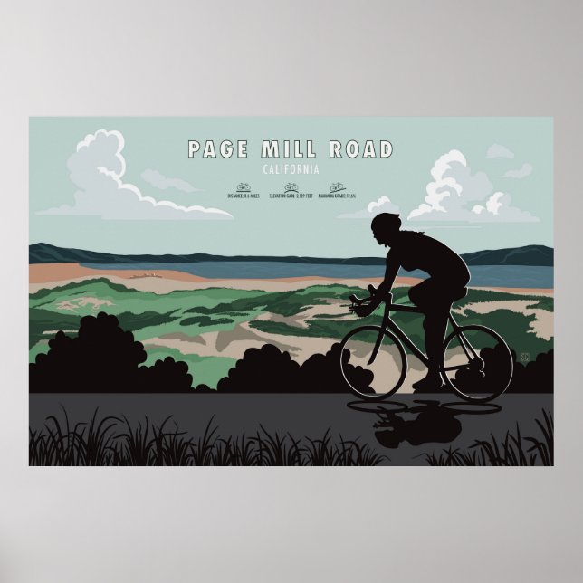 Page Mill Road Cycling Poster (Frente)