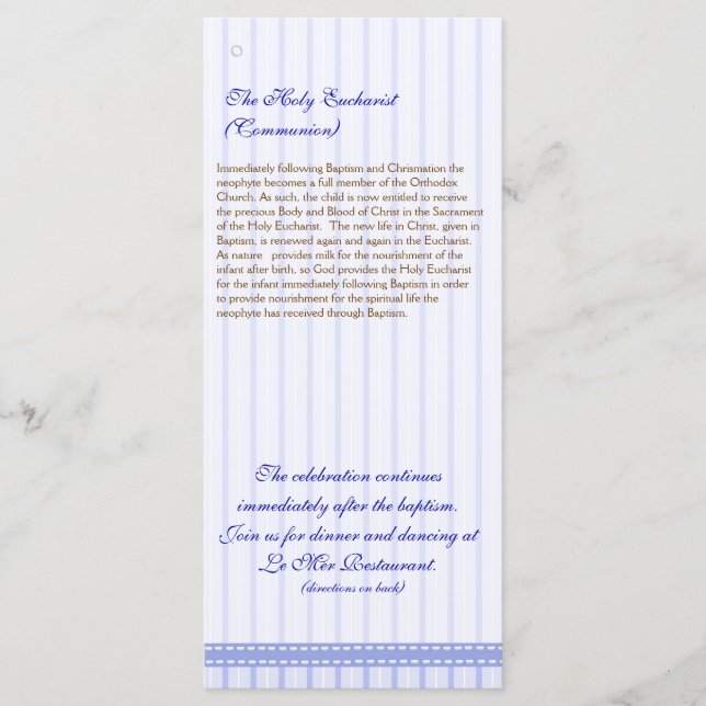Página 5/5 Programa de Batismo da Igreja Ortodoxa  (Frente)