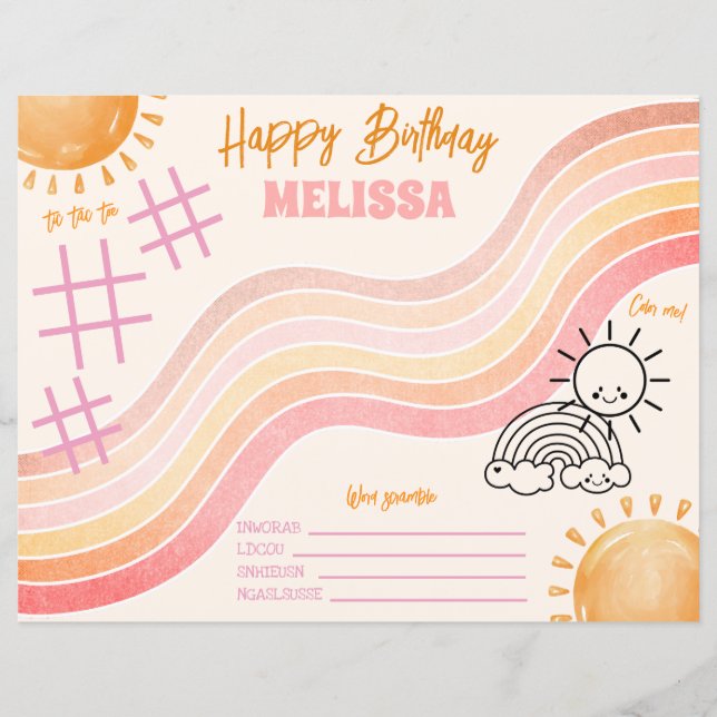 Página Atividade de Coloração de Raparigas Boho Su (Frente)