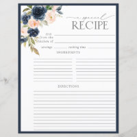 Página Binder de Receita de Chá de panela Floral E