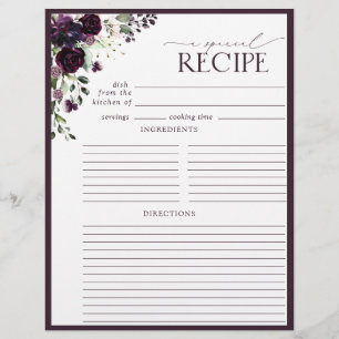 Página Binder de Receita de Chá de panela Roxo de