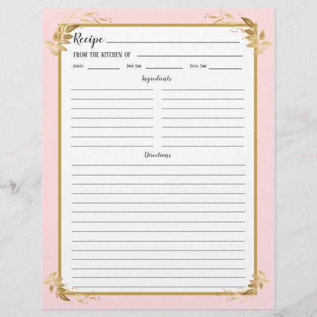 Página Binder de Recipiente de Folhagem Dourada Co (Frente)