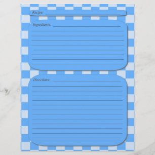 Página checkered azul da receita
