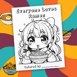 Página Color Me | Anime Girl Eating Ramen