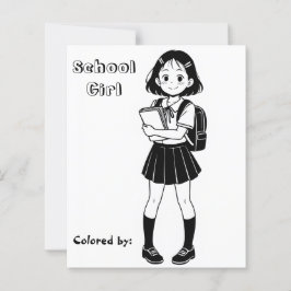 Página Color Me para Crianças | Garota da Escola d