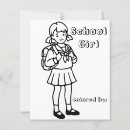 Página Color Me para Crianças | Garota da Escola d