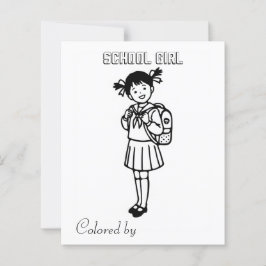 Página Color Me para Crianças | Garota da Escola d