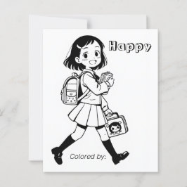 Página Color Me para Crianças | Garota da Escola d