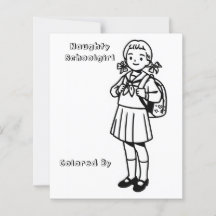 Página Color Me para Crianças | Menina de escola d