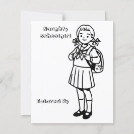 Página Color Me para Crianças | Menina de escola d