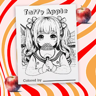 Página Color Me para Crianças Taffy Apple Anime
