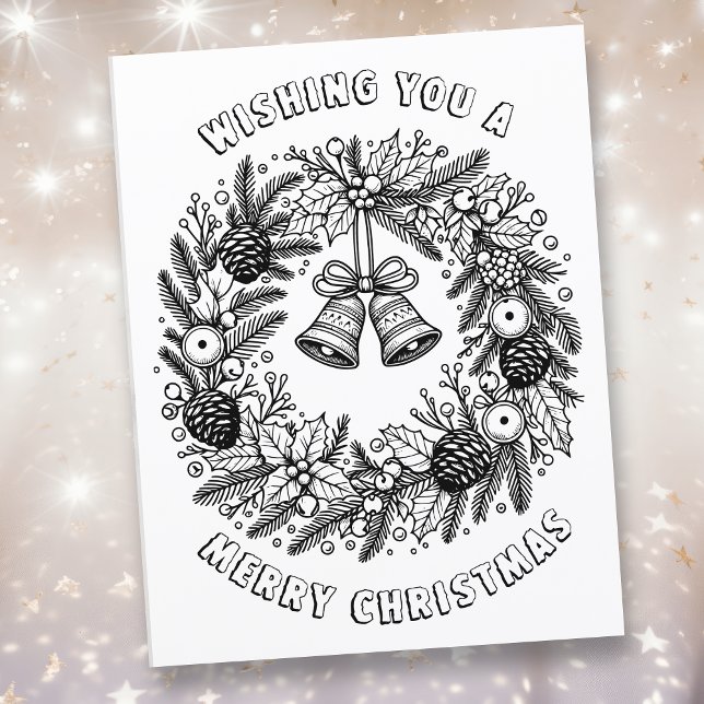 Página Color Me | Wreath Natal (Criador carregado)