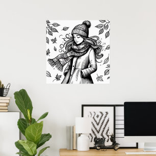 Página Coloração da Poster de queda