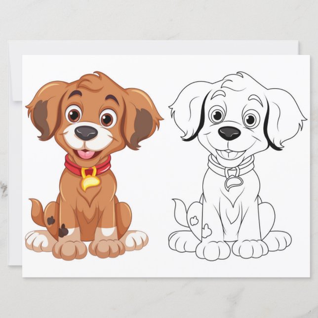 Página corante de cães cortantes (Frente)