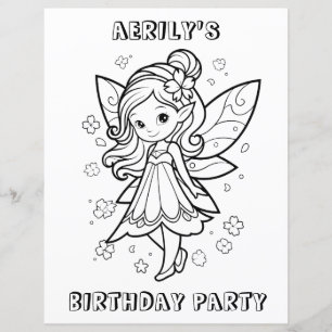 Página de atividade de festa de aniversário de fad