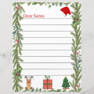 Página de Carta de Natal para o Papai Noel com Pin