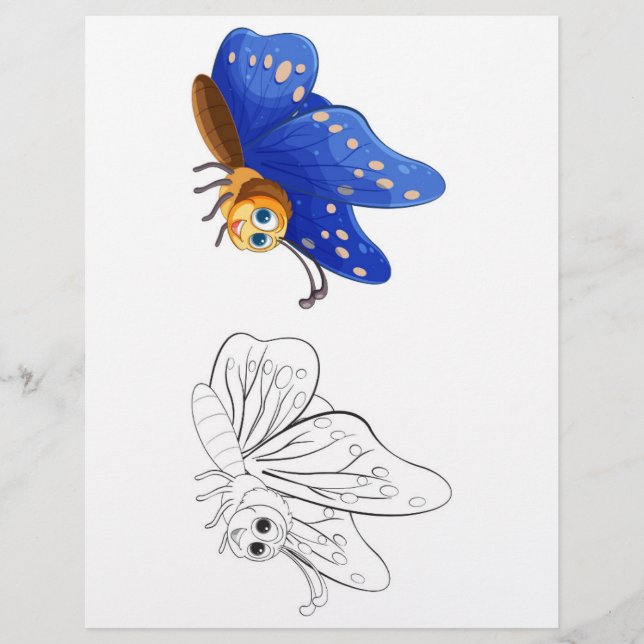 Página de coloração da borboleta branca (Frente)