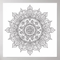 Página de Coloração da Rota da Seda Mandala Poster
