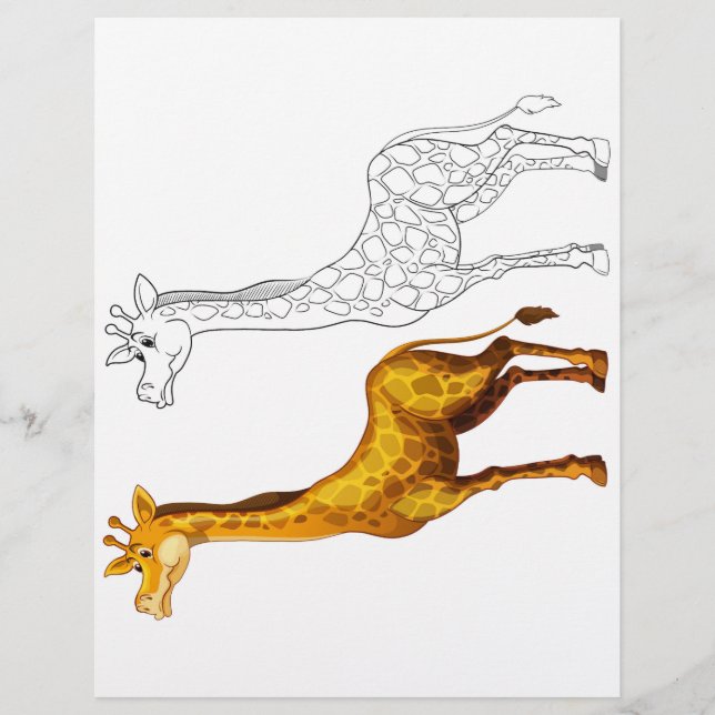 Página de coloração de girafa (Frente)