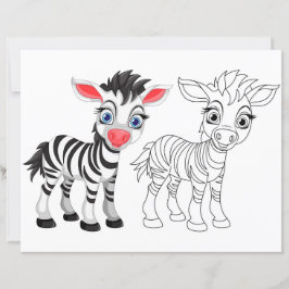 Página de coloração de zebra com tira