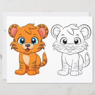 Página de coloração do tigre de tira