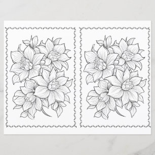 Página de Coloração Floral Fácil