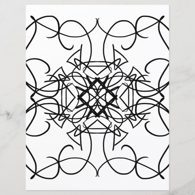 Página de Coloração Fractal de Mandala (Frente)
