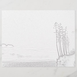 Página de Coloração - Planta do século sobre o oce