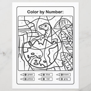 Página de colorir do dinossauro por número - Ovo d
