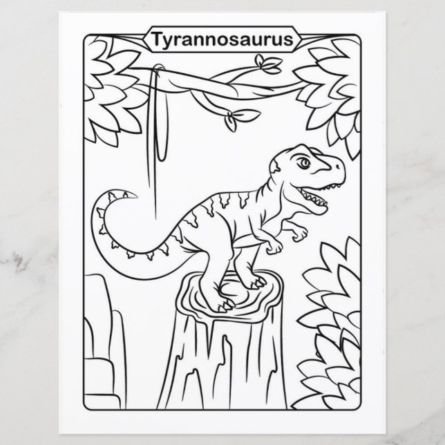 Página de colorir do dinossauro - Tyrannosaurus (Frente)
