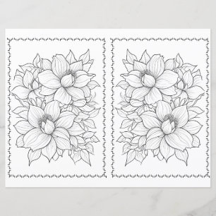 Página de Colorir Floral Fácil e Elegante