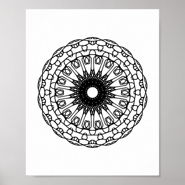 Página de cores Mandala DIY Wall Art Poster (Frente)