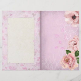 Página de Diário Padrão Floral Cor-de-Rosa Shabby