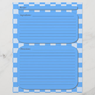 Página de receita azul com verificação